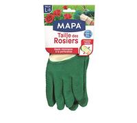 MAPA Taille des Rosiers Gants de Jardinage en Latex avec textile 100% Coton - Taille L - Anti-Perforation - Idéal pour la taille des Epineux - 1 paire - Vert