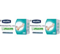 MAPA - Gants Protection Pro x 100 - Gants Fins en Vinyle non-poudrés et sans Latex - Recyclables avec TerraCycle® - Certifiés Antivirus - Boîte Distributrice de 100 gants - Taille M (Lot de 2)