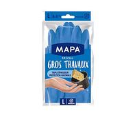MAPA - Gros Travaux - Gants de Ménage Doublure Textile et Triple Epaisseur - Idéal gros travaux d'intérieur - 1 paire - Taille L