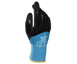 MAPA Professional TempIce 700 Gants en nitrile pour temps froid extrême Protection contre le froid -10 °C Utilisés dans les autorités locales / logistique Noir/bleu Taille 8 (1 paire) Gants de protection contre le froid