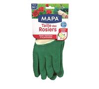 MAPA Taille des Rosiers Gants de Jardinage en Latex avec Textile 100% Coton - Taille M - Anti-Perforation - Idéal pour la Taille des Epineux - 1 Paire - Vert