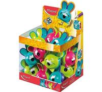 Maped - 1 x taille-crayons, boîte à crayons CROC Rabbit, pour stylos fins, avec boîte à crayons - Couleurs assorties (turquoise/violet, vert/rose), lot de 1