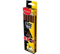 Maped - 12 crayons graphites Black'Peps FSC 100% B embout peint