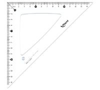 Equerre Cristal 45 degrés, hypoténuse : 210 mm,