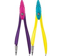 Maped 194102 Étui compas avec support universel pour stylos Study Pop Jaune/turquoise/violet/rose