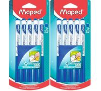 Maped - 5 Feutres effaçables à Sec Marker’Peps + 1 Chiffonnette - Feutres pour Ardoise et Tableau Blanc - Marqueurs non Permanents bleus - Pointe Medium 1, 5 mm (Lot de 2)