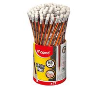 Maped Crayon BLACK'PEPS avec gomme, pot de 72