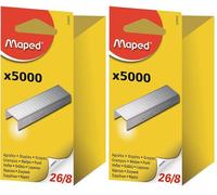 MAPED - agrafes 26/8, zinguée, contenu: 5.000 pièces en emballage blister avec oeillet de suspension (324502 0) (Lot de 2)
