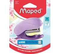 Maped - Agrafeuse VIVO PASTELL N°10 - pour jusqu'à 15 feuilles - couleurs pastel tendance - à 80% en plastique recy issolvant d'agrafes intégré - inclus 400 agrafes N°10