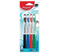 Maped Feutres pour tableau blanc Marker'Peps – Effaçables à sec 1,5 mm – Blister 4 assortis
