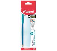Maped - Boîte de 10 crayons Graphite Ergonomiques - Mine HB2 - Grip Texturé