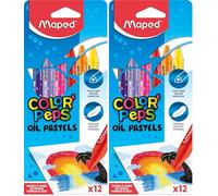 Maped Boîte de 12 pastels à l'huile OIL PASTEL (Lot de 2)