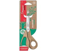 Maped - Ciseaux Advanced 50% PP Wood - Bout Pointu - Lames et Rivet en Acier Inoxydable - Poignées Ergonomiques 3D à 50% en Poudre de Bois - Garantis 10 ans - Ciseaux 18 cm