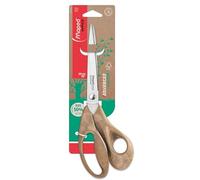 Maped - Ciseaux Advanced Wood Asymétriques à Bout Pointu - Lames et Rivet en Acier Inoxydable - Poignées Ergonomiques 3D, 50% Poudre de Bois - Garantis 10 Ans - 25 cm