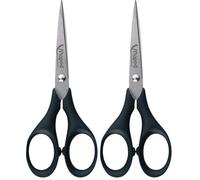 Maped - Ciseaux Precise 13 cm - Bout Pointu - Pour des Découpes de Précision - Lames en Acier Inoxydable Brossé - Avec Étui Protège-Lame Noir (Lot de 2)