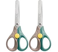 Maped - Ciseaux Security Smiling Planet - Ciseaux Responsables pour Enfants - Bouton de Blocage - Anneaux 50% Fibre de Bois Certifié FSC - Ergonomie 3D - Lame 13cm en Acier Inox, Bouts Ronds