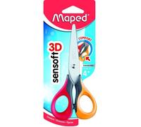 MAPED - Ciseaux SENSOFT 13 cm, anneaux souples, coloris unique ROUGE, en blister- E-COMMERCE
