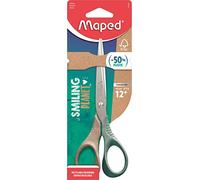 Maped – Ciseaux Shape Smiling Planet – 16 cm inox, anneaux 50% bois FSC, ergonomie 3D