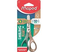 Maped - Ciseaux Vivo Smiling Planet - Ciseaux Responsables pour les Petites Mains gauchers - Anneaux 50% en Fibre de Bois Certifié FSC - Ergonomie 3D - Lame 12cm en Acier Inoxydable - Bouts Ronds