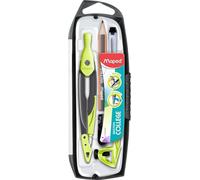 Compas Scolaire - Maped - Open 5 pièces - Vert - Bague Universelle - Ergonomique