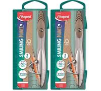Maped - Coffret compas Study Smiling Planet à Bague universelle - Le compas responsable - Chape et vis composées à 50% de Fibres de Bois certifiées FSC - Branches en métal - A Partir de 10 Ans