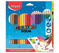 Maped - Color'Peps - crayons de Coloriage Aqua - Set de 24 crayons