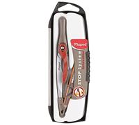 Maped - Compass et boussole universelle + crayon - Système breveté de verrouillage - Lignes parfaites - Boussole pour enfants à partir de 10 ans, Métal