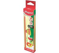 Maped - Crayons d’apprentissage surface anti-dérapante pack X12 - Crayons texturés motifs serpent - crayons extrudés embout coupé