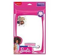 Maped - Kit Ardoise Blanche Barbie - Souple Incassable - 1 Ardoise Effaçable + 1 Porte-accessoires + 1 Brosse + 1 Feutre - Double Faces