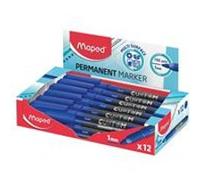 Maped Custom - Marqueur permanent fin boite de 12 - bleu - Pointe fine 2mm - Multi surface