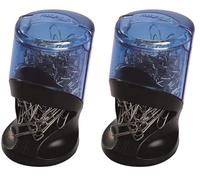 MAPED Distributeur de trombones Evolys avec 100 Trombonnes Noir - Bleu transparent (Lot de 2)