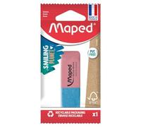 Maped Gomme Duo-Gom - gomme moyenne en caoutchouc naturel sans PVC - Rose et bleu - Certifié FSC