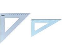 MAPED - Equerre Cristal 60 degrés, longueur côté de l'angle droit: 260 mm, en plastique, graduation avec couleur résistante aux UV, transparente, dans un étui de