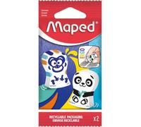 Maped - Ergo Fun Lot de 2 gommes blanches - Motifs Animaux Aléatoire