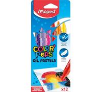 MAPED Eui de 12 Craies Pastel à l'huile COLOR'PEPS Diam 5,9 mm couleurs vives
