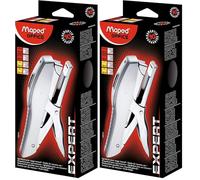 Maped Expert - Agrafeuse Métal XL - Pour Usage Intensif - Compatible Agrafes 24/6-8 et 26/6-8 - Capacité 20 à 45 Feuilles (Lot de 2)