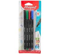 Maped Blister Lot De 4 Feutres Fineliner Graph'peps Assorti Standard