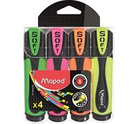 Maped Fluo'Peps Ultrasoft 746047 Pochette de 4 Surligneurs
