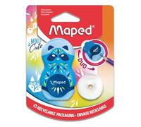 Maped - Gomme 2 en 1 LOOPY MINI CUTE, rechargeable, avec 1 gomme de rechange - Couleur aléatoire - Pour stylos fins, 049112, multicolore