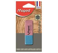 Maped Duo-Gom Gomme moyenne en caoutchouc naturel sans PVC Rose et bleu Certifié FSC Emballage papier 100 % recyclable