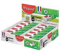 MAPED Gomme Technic 600 Green - Fabriquée en France - Boite de 20