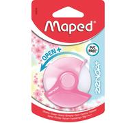 Maped - Gomme Zenoa Plus - Gomme Blanche Ronde avec Étui de Protection Rotatif à plus de 180° - Sans Phtalates - Sans PVC - Coloris Pastel Rose
