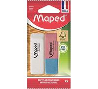 Maped - Gommes Triplex - Gomme dessin + Duo Gom - Gomme en Caoutchouc naturel - Certification FSC - Emballage Papier 100% recyclable