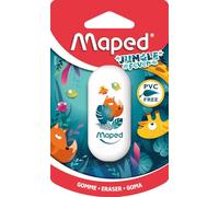 Maped Gomme plastique Jungle Fever – blanche sans PVC, scolaire, motif jungle – blister