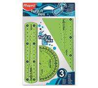 LOT de 10 Pack de règles flexibles Maped Twist'n Flex Original : règle de 15 cm, équerre de 60?
