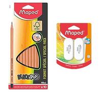 Maped Kit d'Écriture - 10 Crayons Black'Peps & 2 Gommes Epure Bundle