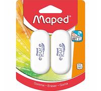 Maped - Lot de 2 Gommes Epure - Gomme Blanche au Toucher Soft Assure Douceur et Confort d’Utilisation - L 27 x P 11 x H 61 mm 103700