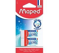Maped - Lot de 2 Gommes Technic Ultra Classic - Gommes Blanches Pour Effacer les Dessin - Fabriquées en France