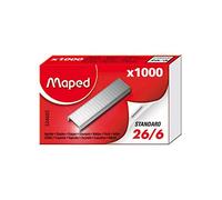 MAPED Lot de 3 Boites de 1000 agrafes 26/6, zinguées