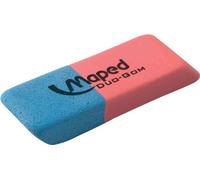 MAPED Lot de 3 Gommes en caoutchouc Duo-Gom, medium, bleu/rouge